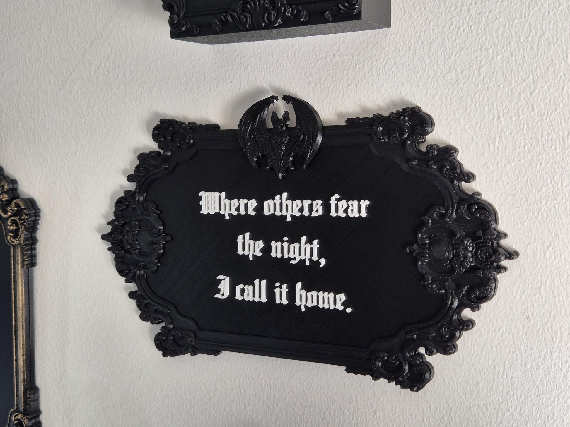 Gothic Wall Art, Vampire Wall Plaque "Gothic Home", Wall Sign, Gothic Victorian Wall Art, Gothic Gallery Wall, Gothic Wall, 3D-PRINTED