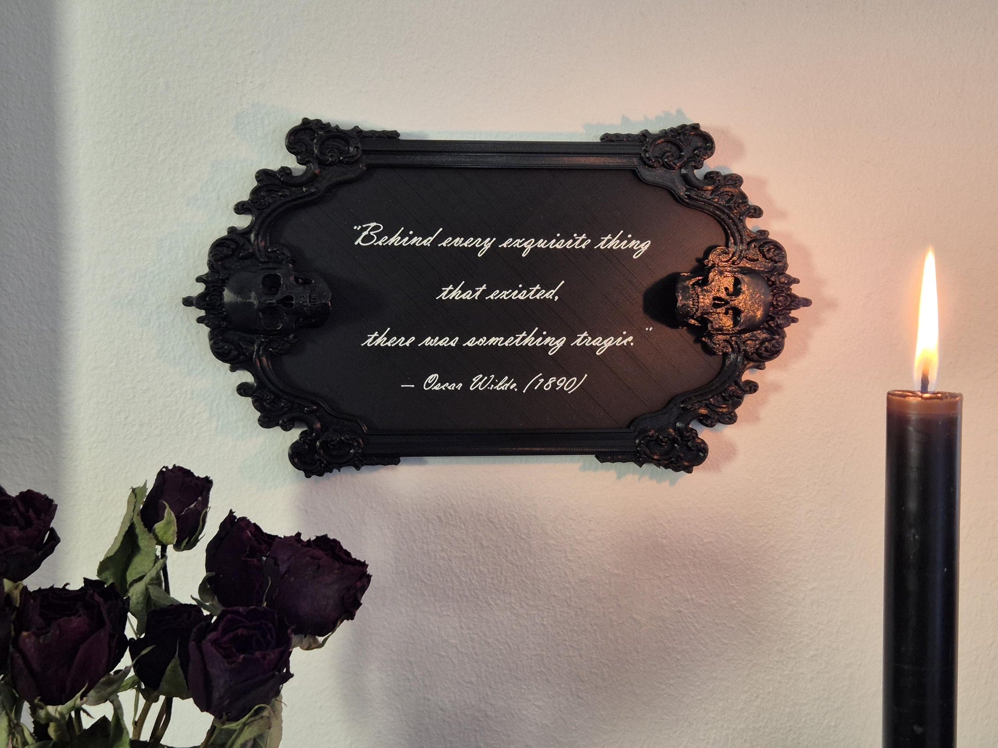 Gothic Victorian Quote Sign, Macabre Wall Art, Gothic Wall Decor, Baroque Wall Art, Goth Wall Gallery, Goth Gift, 3D-PRINTED