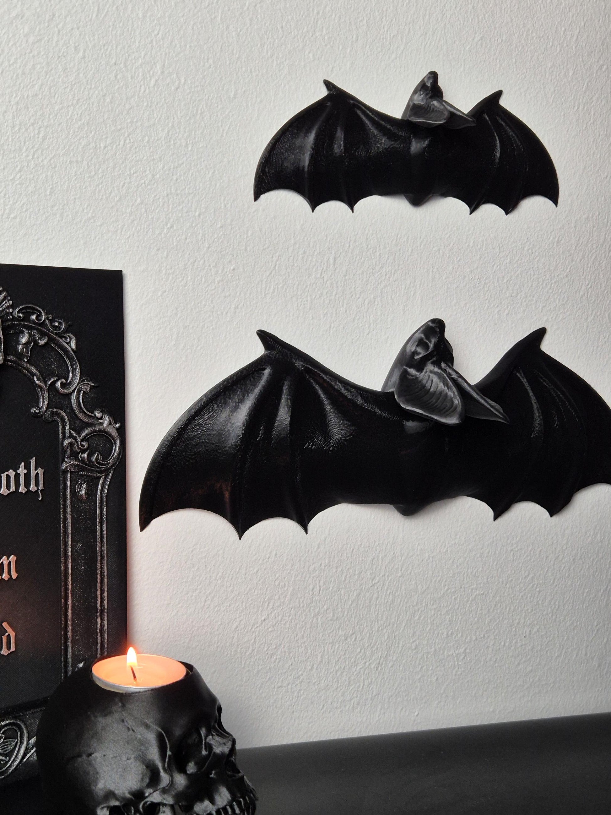 Bat Wall Decoration, Gothic Wall Hanging Bat, Gothic Gallery Wall Filler, Gothic Furniture Applique,Bat Onlay, Furniture accent,3D-PRINTED