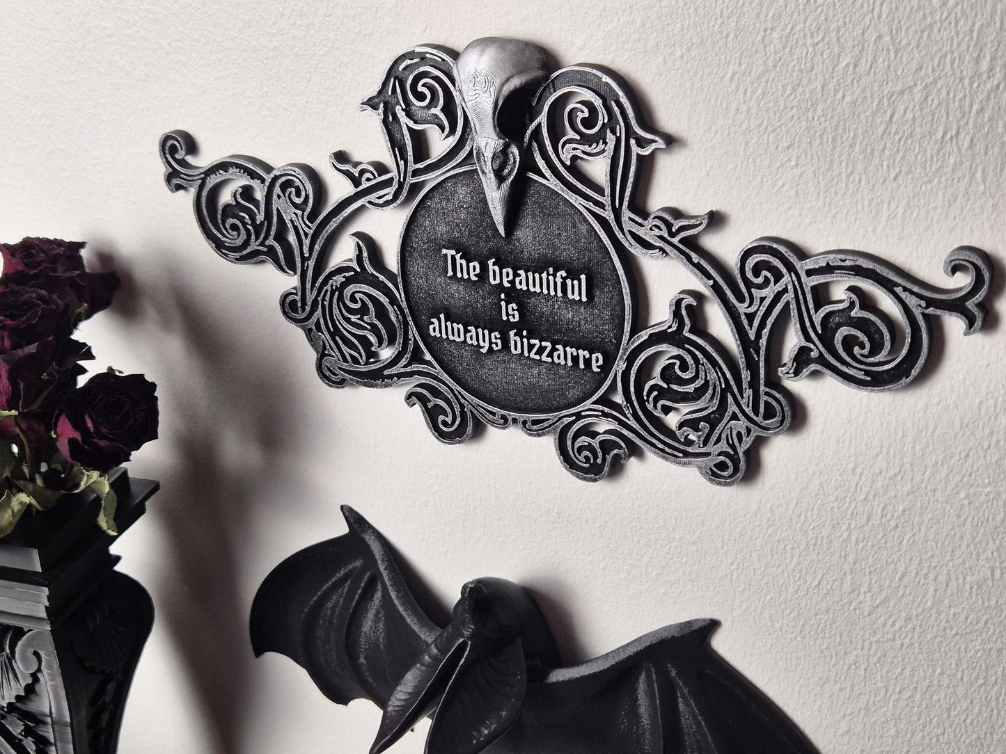 Gothic Quote Wall Decoration "The beautiful is always bizarre"