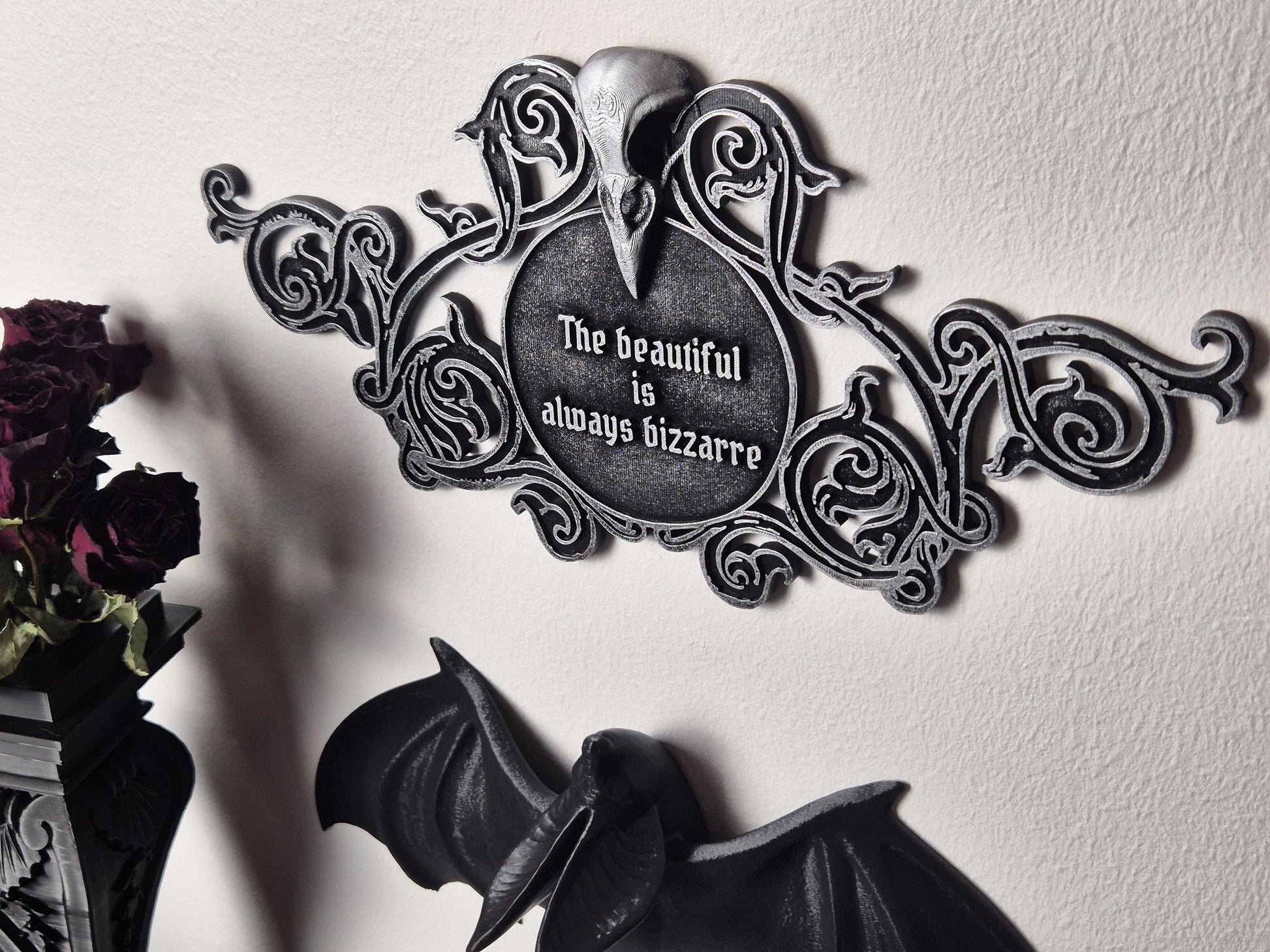 Gothic Quote Wall Decoration "The beautiful is always bizarre"