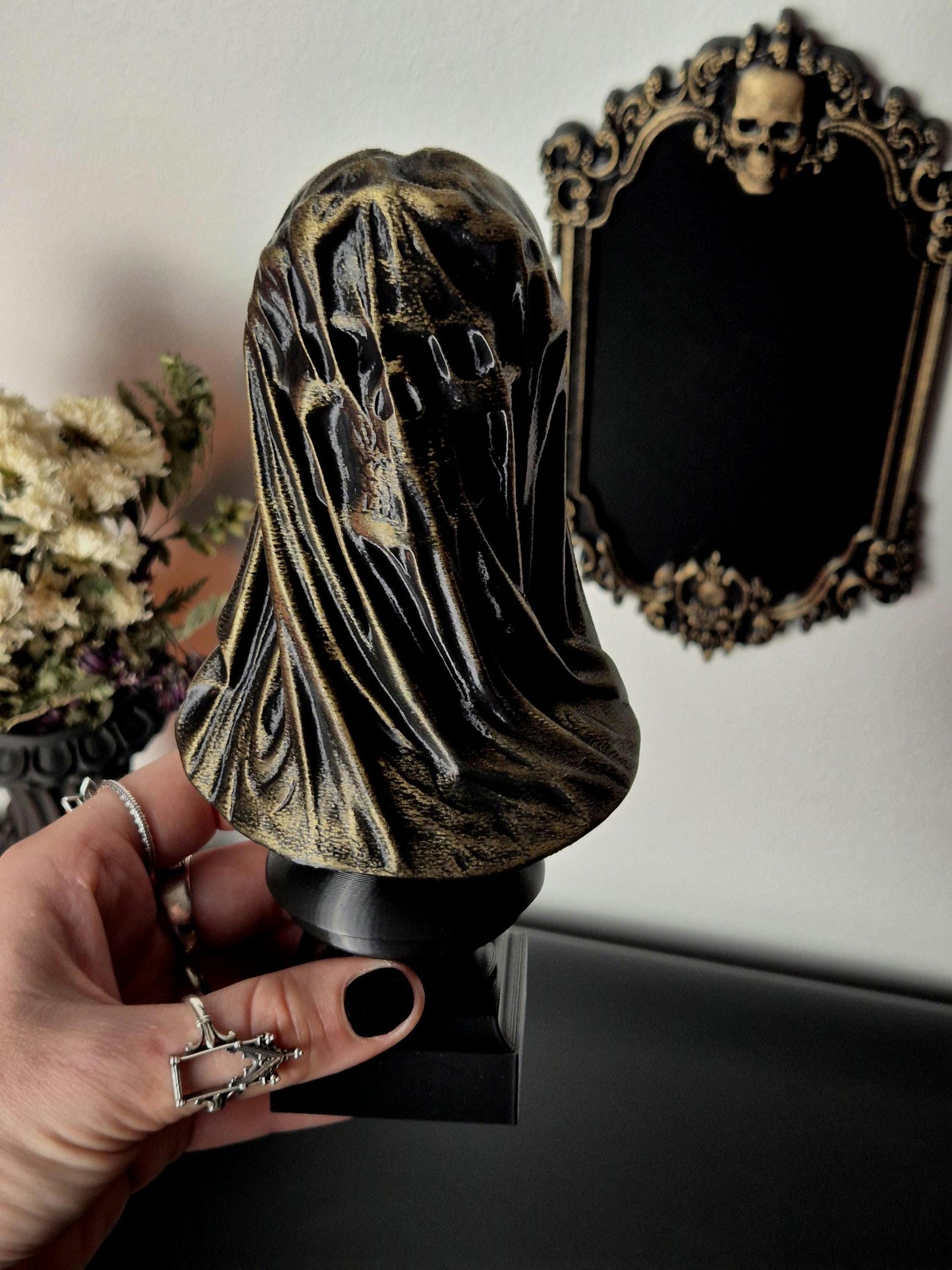 Gothic Bust Sculpture "Tenebra Morte", Gothic Statue, 3D-PRINTED
