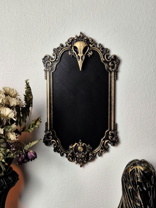 Gothic Victorian Photo Frame Raven Skull, Macabre Frame, Gothic Wall Decor, Baroque Wall Art, Goth Wall Gallery, Goth Gift, 3D-PRINTED
