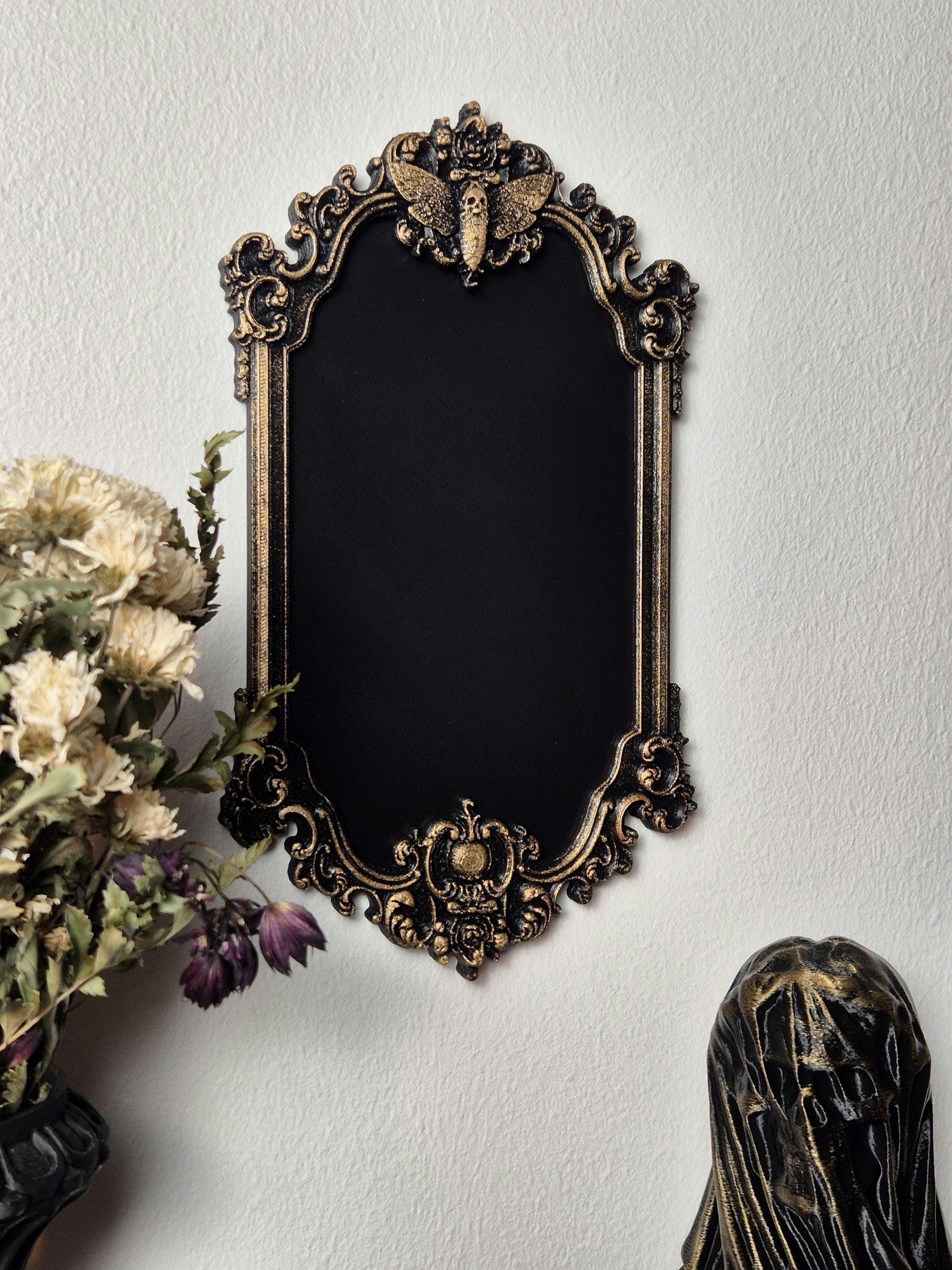 Gothic Victorian Death Moth Photo Frame, Macabre Frame, Gothic Wall Decor, Baroque Wall Art, Goth Wall Gallery, Goth Gift, 3D-PRINTED