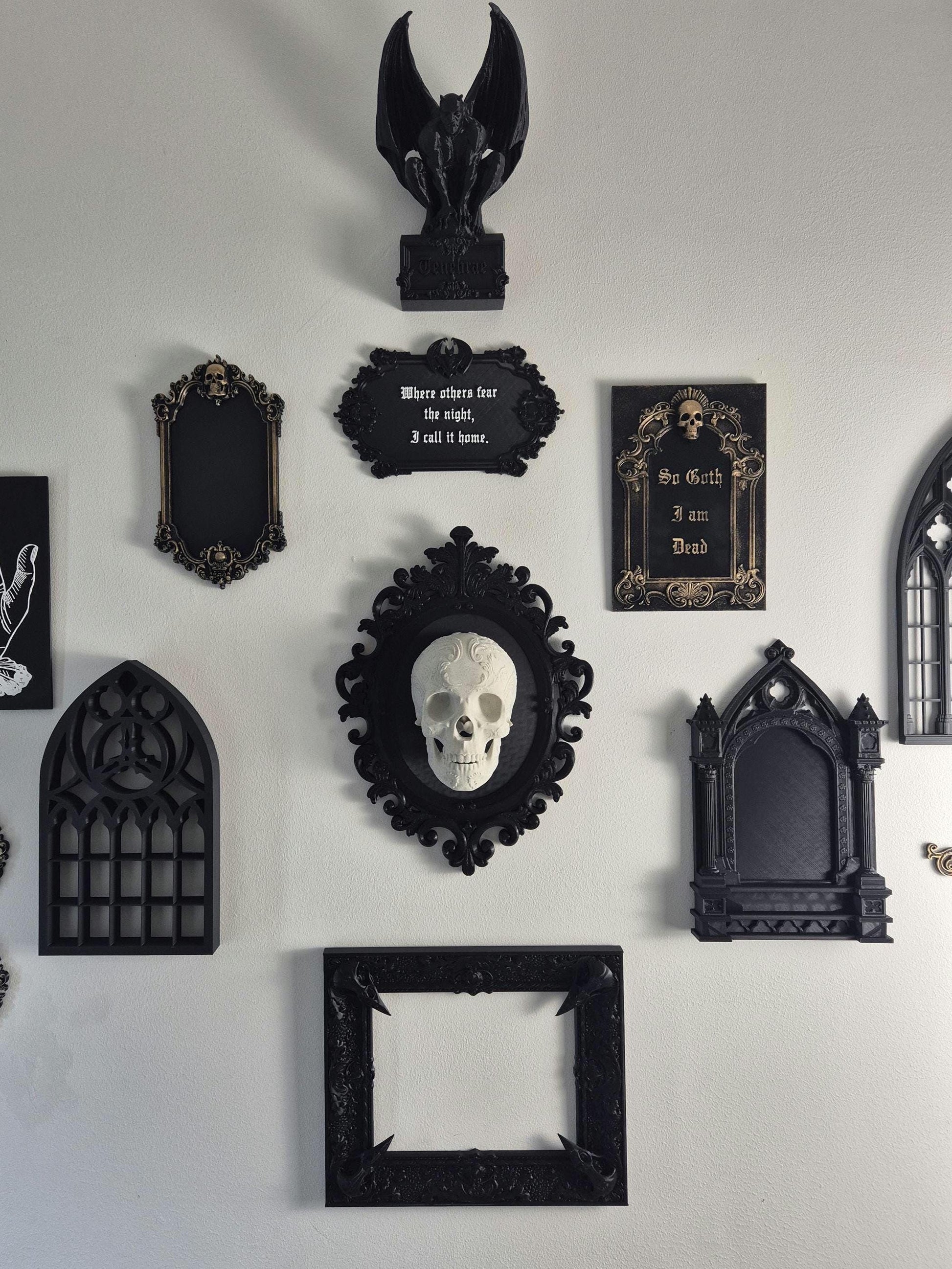 Gothic Wall Art, Vampire Wall Plaque "Gothic Home", Wall Sign, Gothic Victorian Wall Art, Gothic Gallery Wall, Gothic Wall, 3D-PRINTED