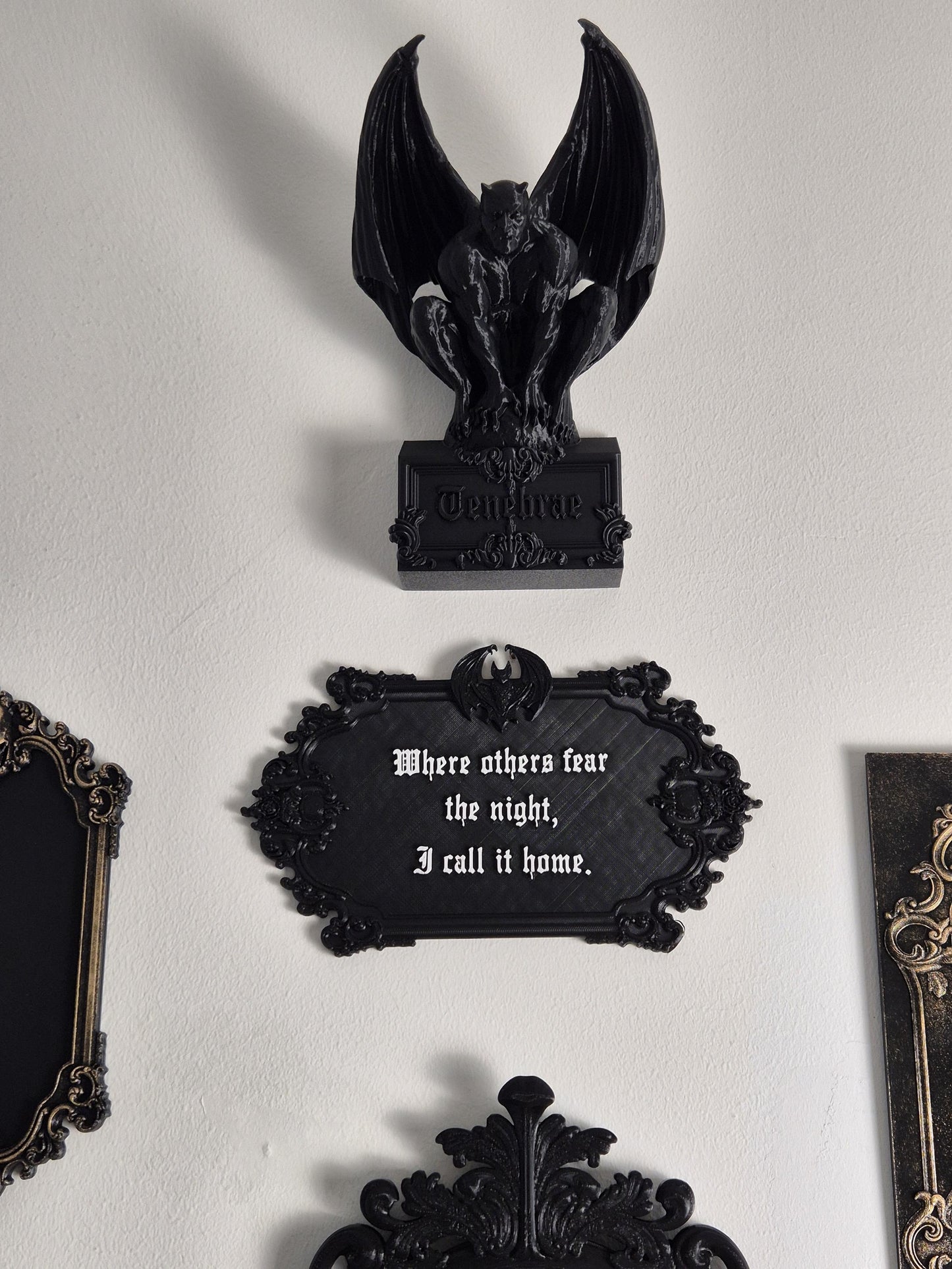 Gothic Wall Art, Vampire Wall Plaque "Gothic Home", Wall Sign, Gothic Victorian Wall Art, Gothic Gallery Wall, Gothic Wall, 3D-PRINTED