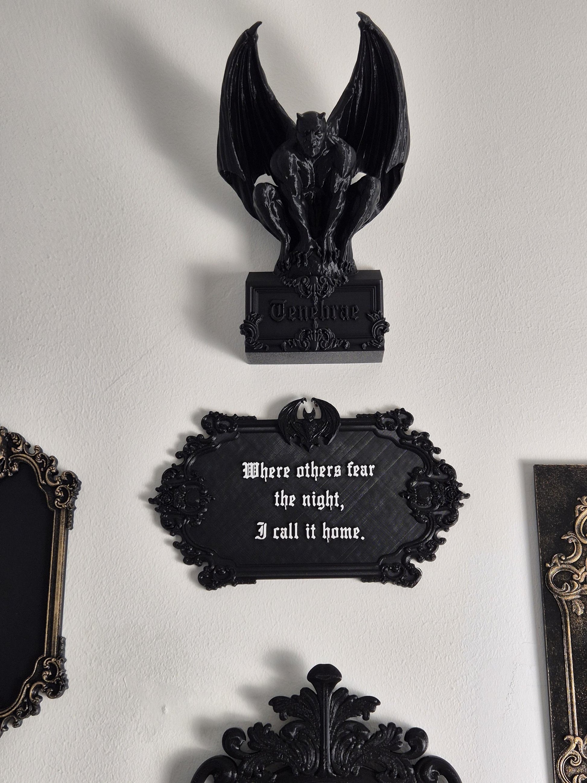 Gothic Wall Art, Vampire Wall Plaque "Gothic Home", Wall Sign, Gothic Victorian Wall Art, Gothic Gallery Wall, Gothic Wall, 3D-PRINTED