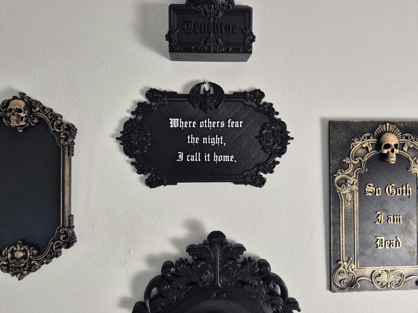 Gothic Wall Art, Vampire Wall Plaque "Gothic Home", Wall Sign, Gothic Victorian Wall Art, Gothic Gallery Wall, Gothic Wall, 3D-PRINTED