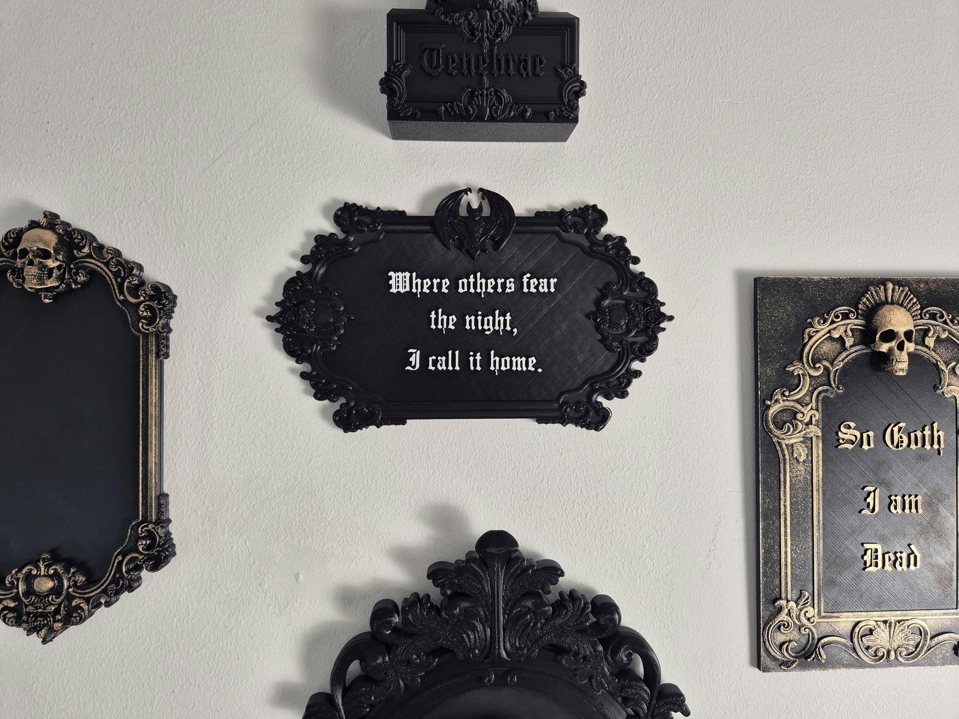 Gothic Wall Art, Vampire Wall Plaque "Gothic Home", Wall Sign, Gothic Victorian Wall Art, Gothic Gallery Wall, Gothic Wall, 3D-PRINTED