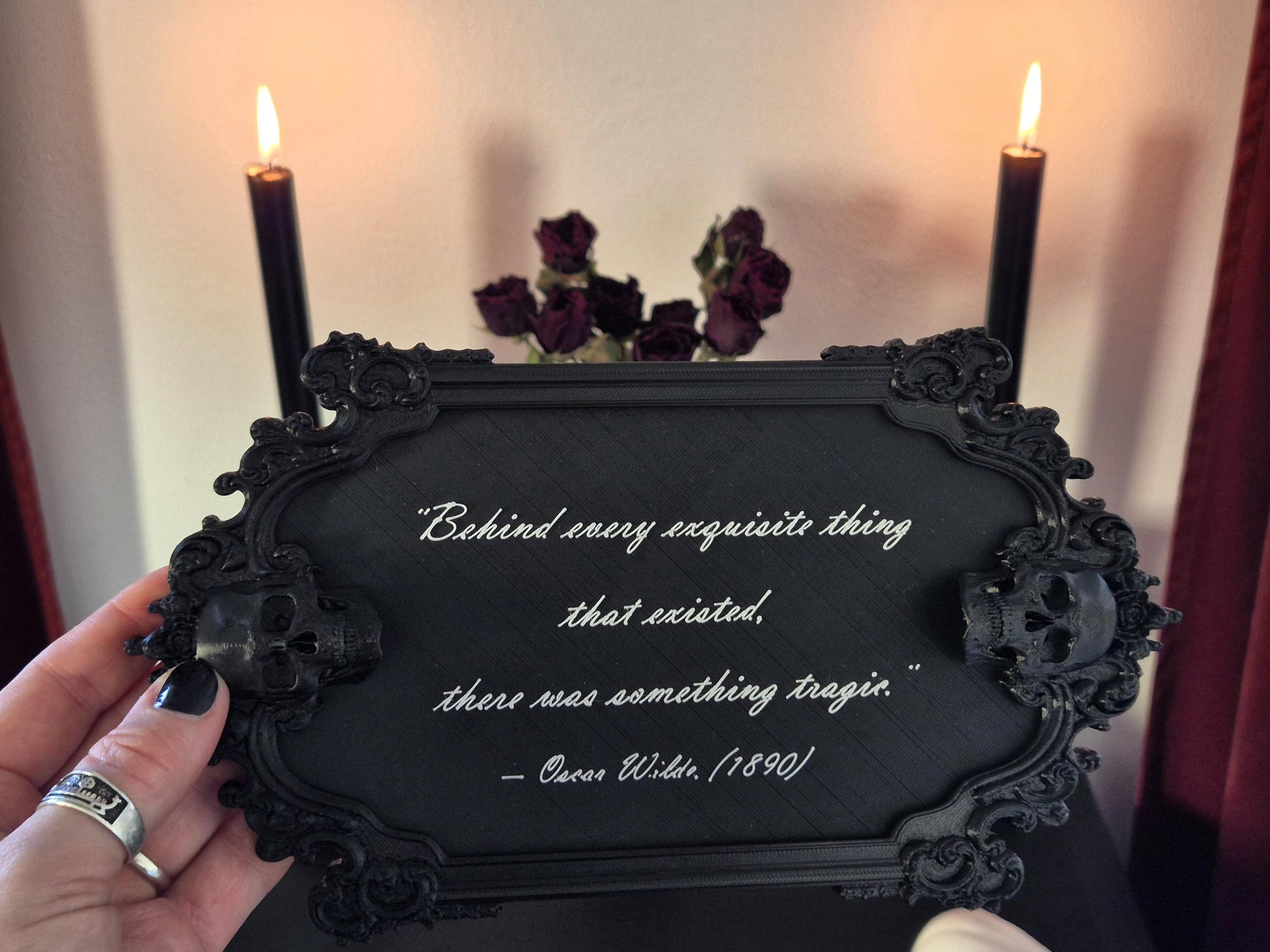 Gothic Victorian Quote Sign, Macabre Wall Art, Gothic Wall Decor, Baroque Wall Art, Goth Wall Gallery, Goth Gift, 3D-PRINTED