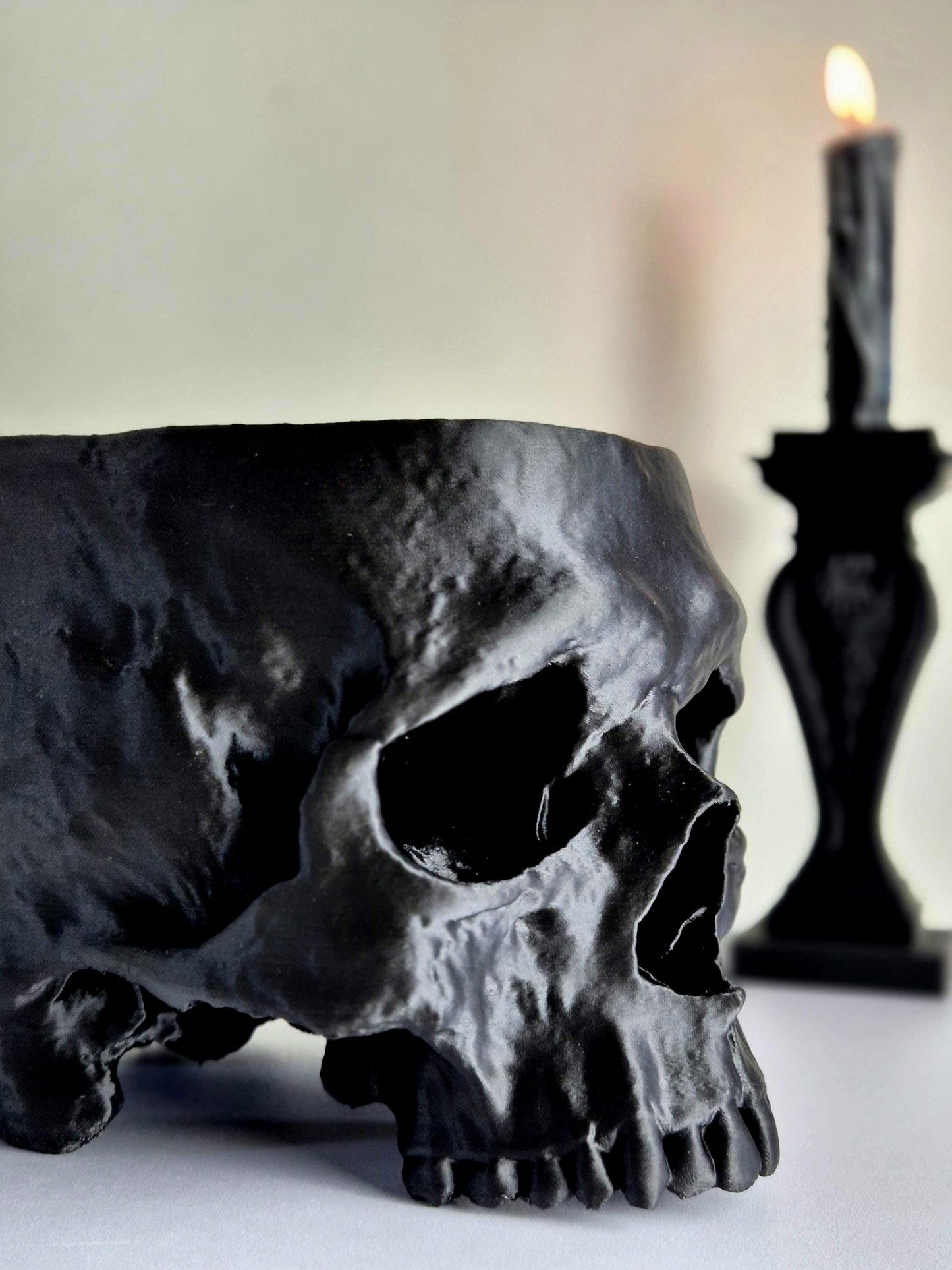 Human Skull Plant Pot – Gothic Skull Vase, Skull Bowl for Dried Flowers, Halloween Decor, Macabre Storage Container, Oddities Gift, 3D-PRINT