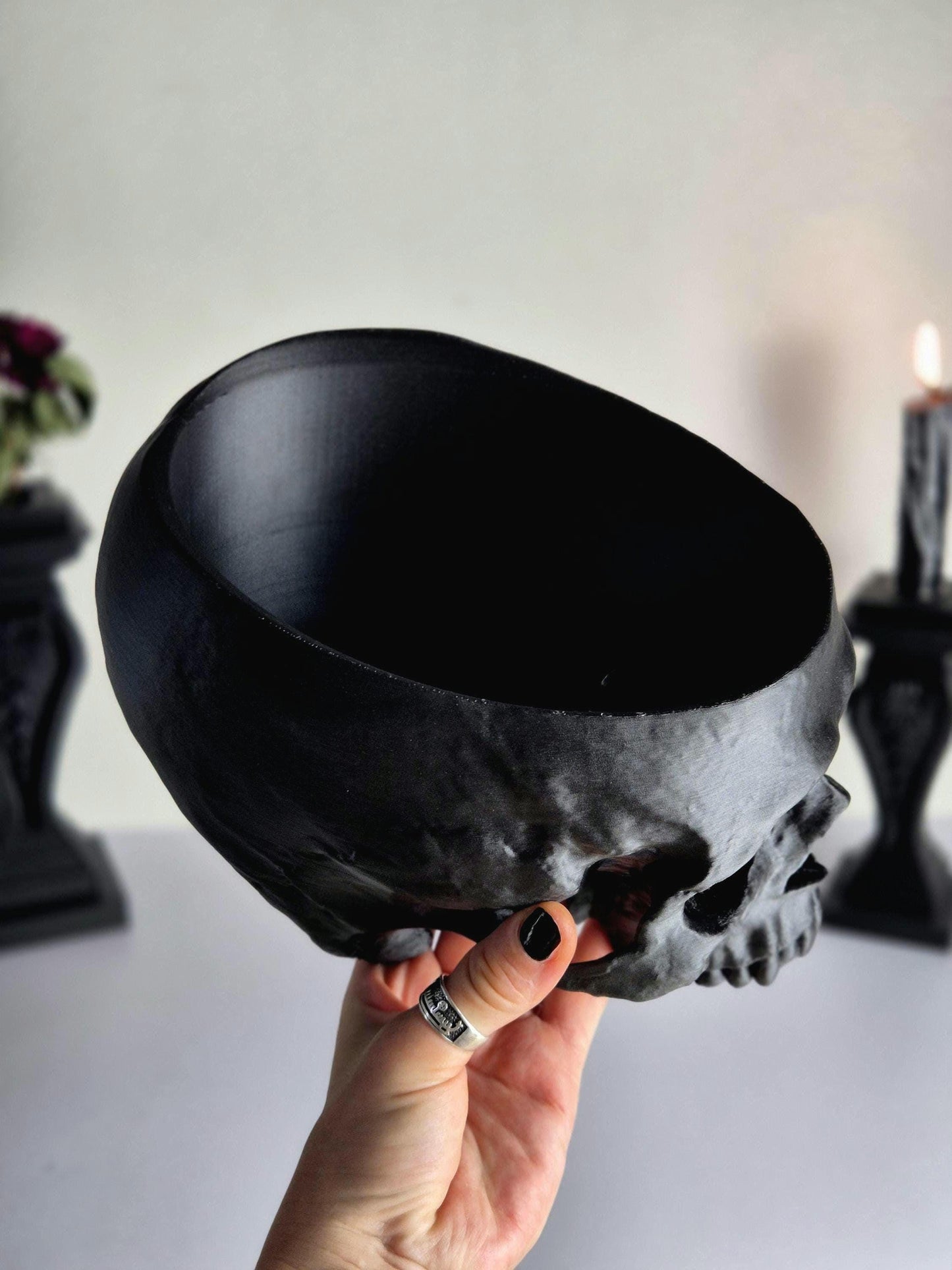 Human Skull Plant Pot – Gothic Skull Vase, Skull Bowl for Dried Flowers, Halloween Decor, Macabre Storage Container, Oddities Gift, 3D-PRINT