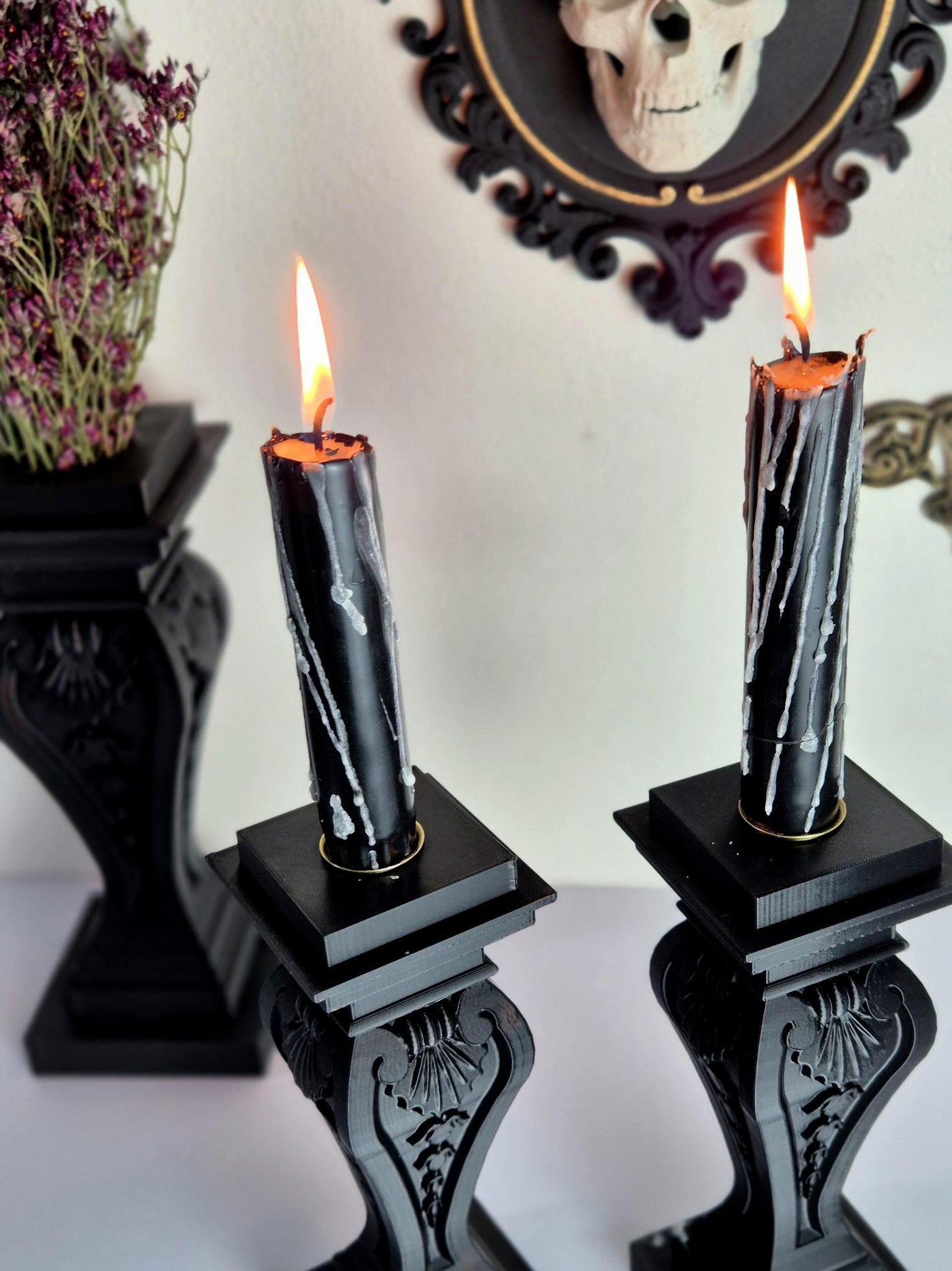Gothic Candle Holder, 3D Printed Decor, Dark Victorian Home Accent, Witchy Candle Stand, Nocturne’s Embrace