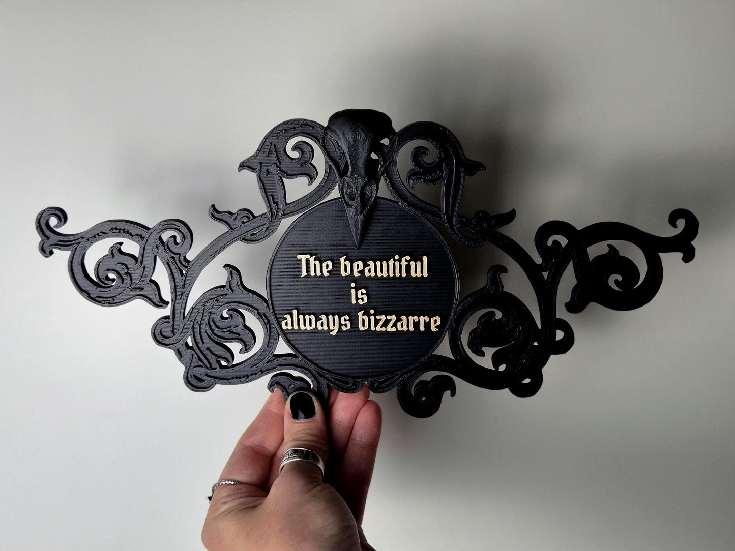 Gothic Quote Wall Decoration "The beautiful is always bizarre"