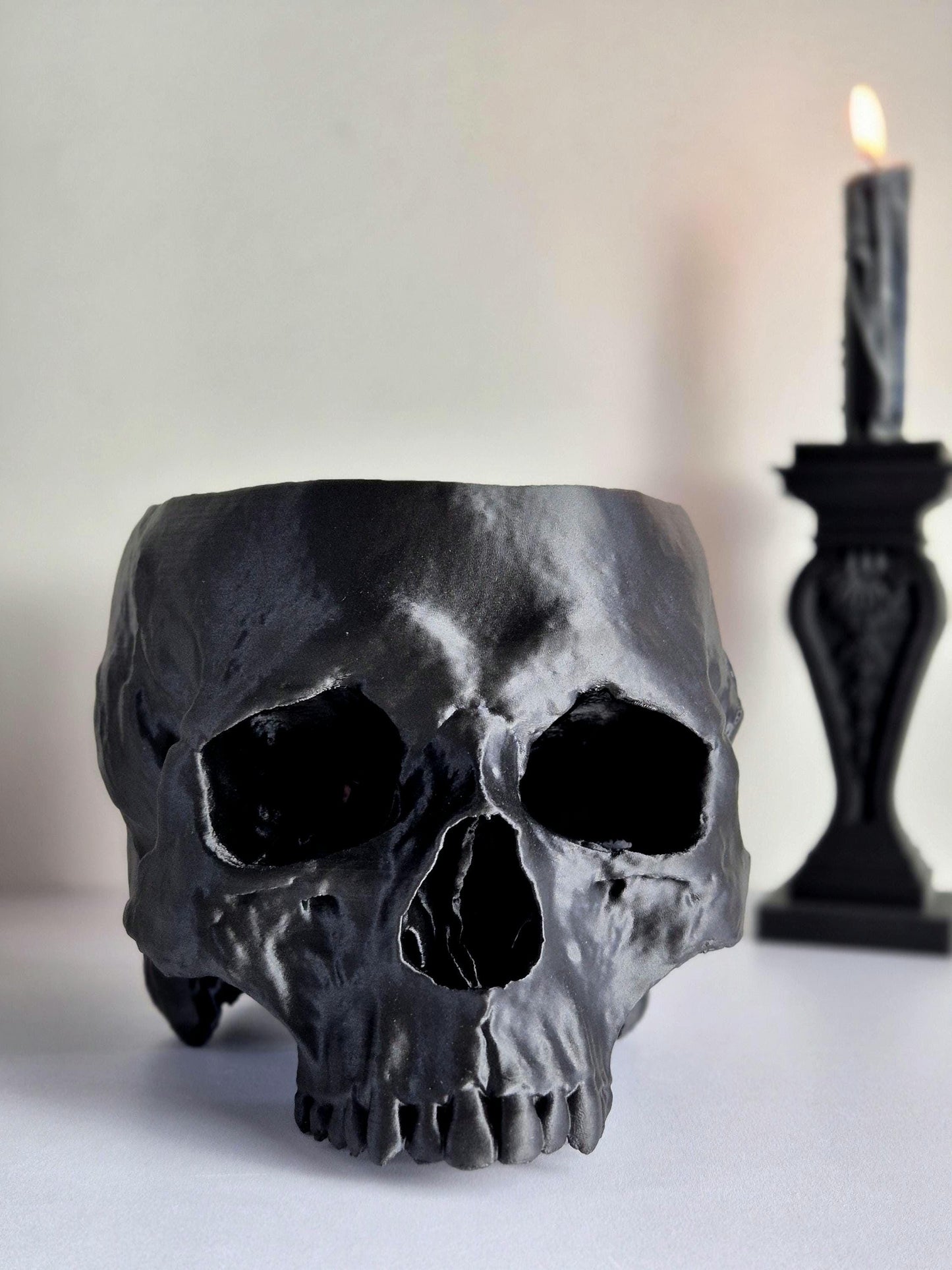 Human Skull Plant Pot – Gothic Skull Vase, Skull Bowl for Dried Flowers, Halloween Decor, Macabre Storage Container, Oddities Gift, 3D-PRINT
