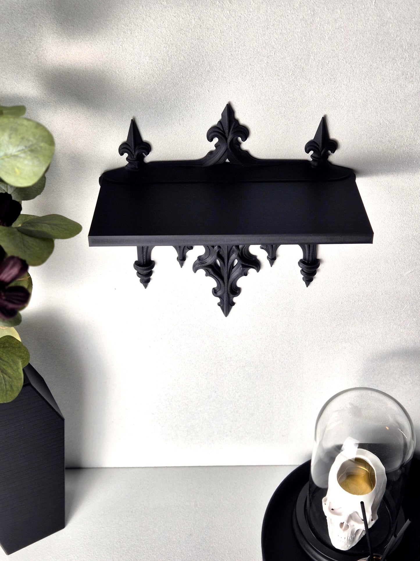 Gothic Bat Wall Shelf – Victorian Decor for Crystals, Candles & Oddities | Dark Academia Home Altar Shelf | Vampire Home Decor|Gift for Goth