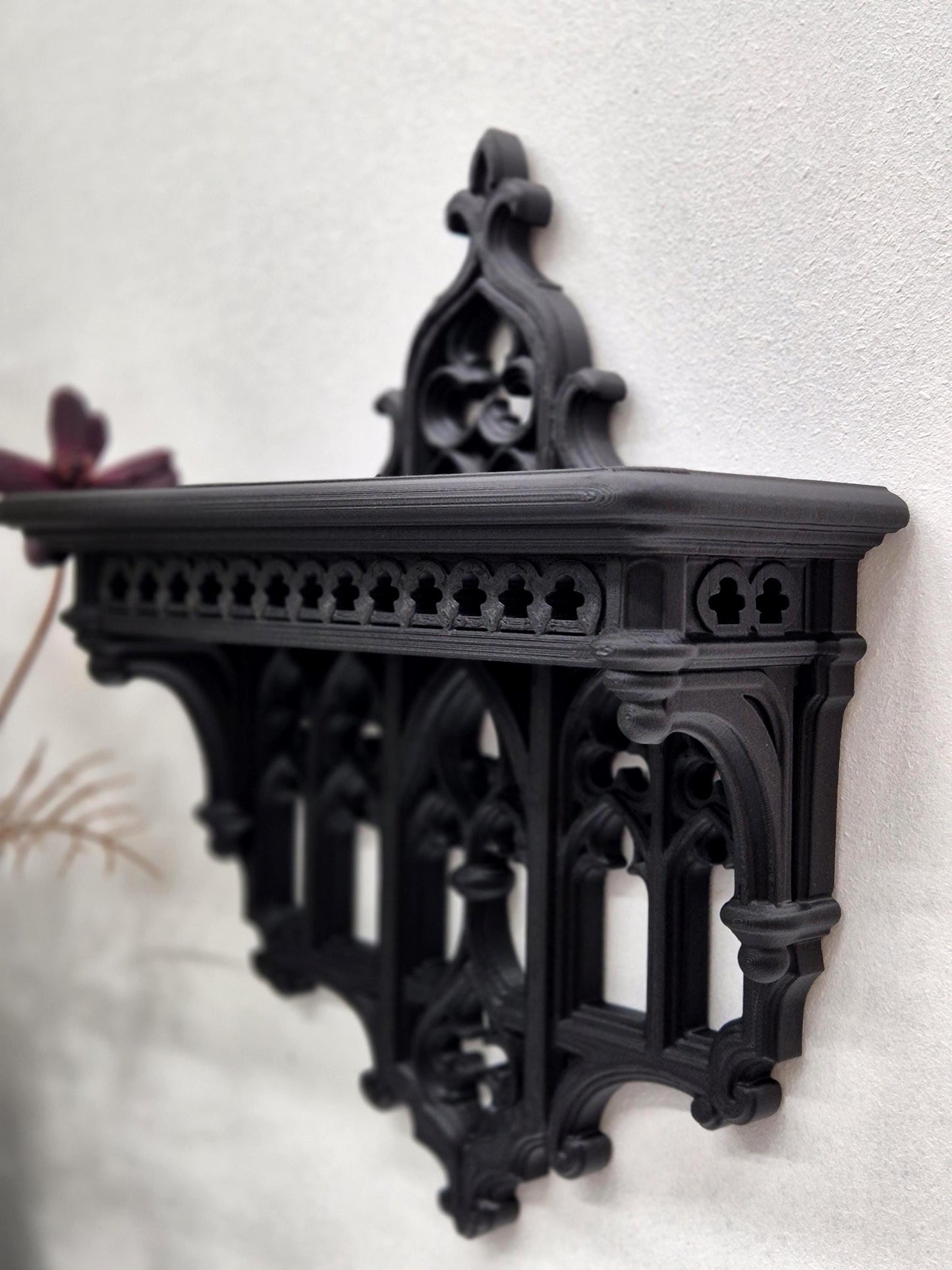 Elegant Victorian Wall Shelf – 3D Printed Gothic Decor, Gothic Decor for Crystals orJewelry, Candle Holder,Dark Academia Shelf,Gift for Goth