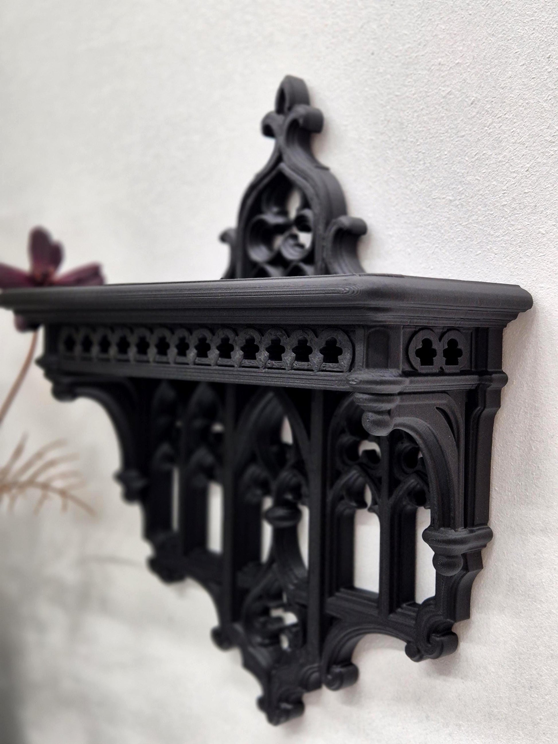 Elegant Victorian Wall Shelf – 3D Printed Gothic Decor, Gothic Decor for Crystals orJewelry, Candle Holder,Dark Academia Shelf,Gift for Goth