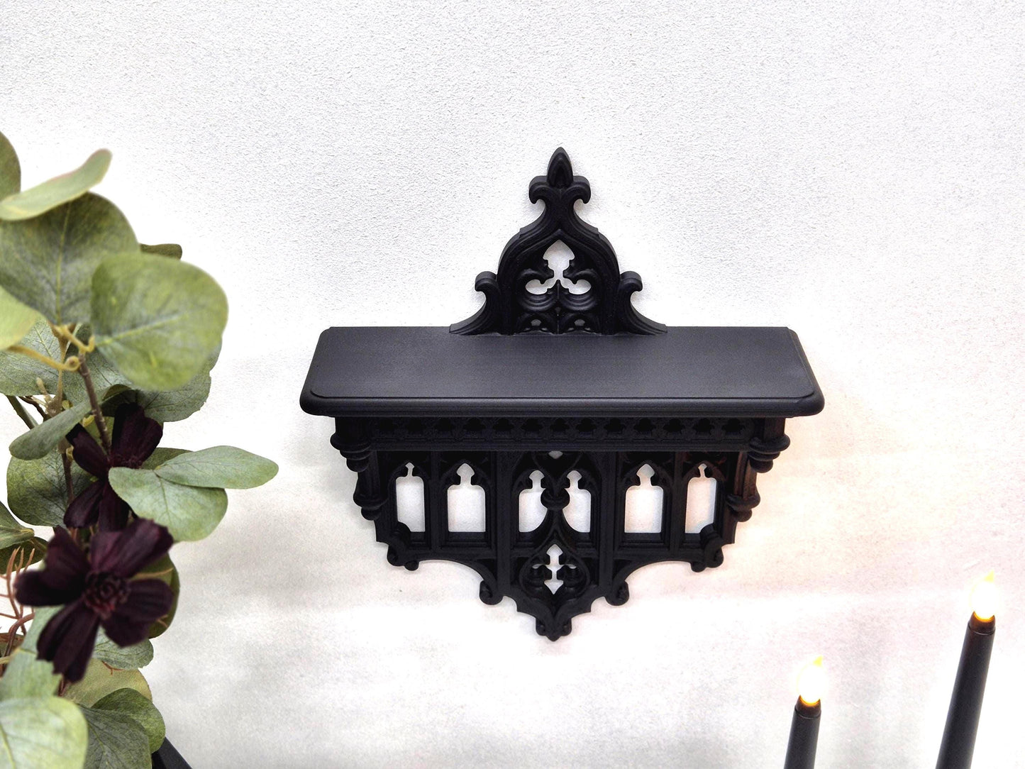 Elegant Victorian Wall Shelf – 3D Printed Gothic Decor, Gothic Decor for Crystals orJewelry, Candle Holder,Dark Academia Shelf,Gift for Goth