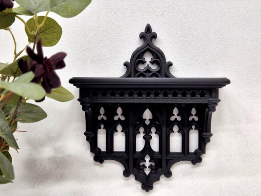 Elegant Victorian Wall Shelf – 3D Printed Gothic Decor, Gothic Decor for Crystals orJewelry, Candle Holder,Dark Academia Shelf,Gift for Goth