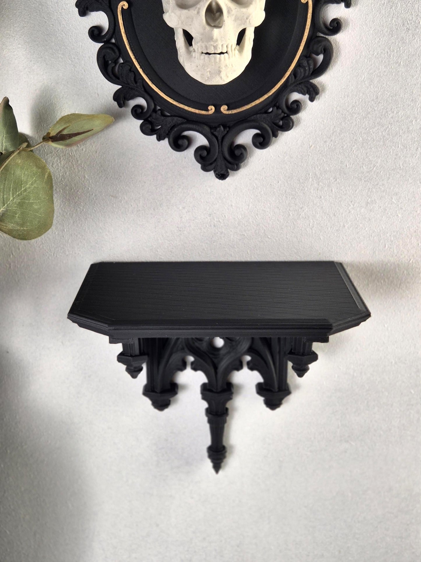 Gothic Cathedral Arch Wall Shelf – 3D Printed Gothic Decor, Shelf for Crystals or Jewelry, Candle Holder, Dark Academia Shelf, Gift for Goth