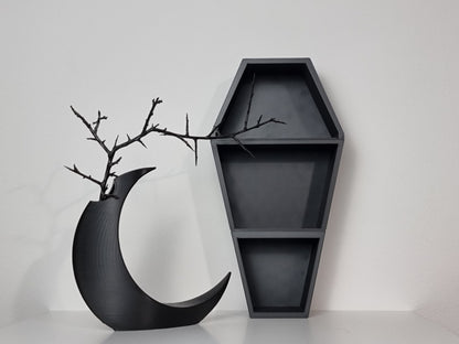 Hanging Coffin Shelf, Tabletop Coffin Shelf, Curiosities Shelf, Crystal Display, Crystal Shelf, Oddities Shelf, Gothic Shelf, 3D-PRINTED