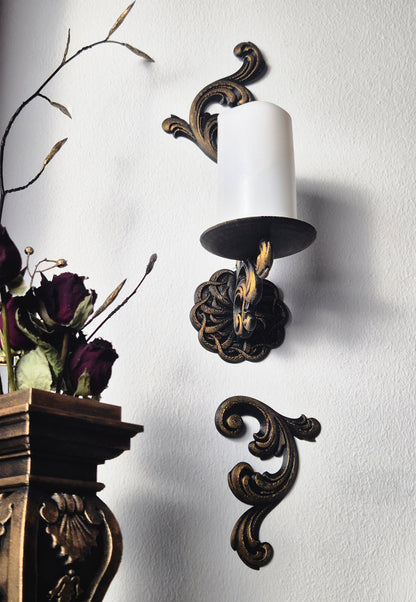 Baroque Victorian Candle holder, Barogue Wall Decoration, Victorian Wall Decor, Antique Wall Hanging, Baroque Wall Art, 3D-PRINTED