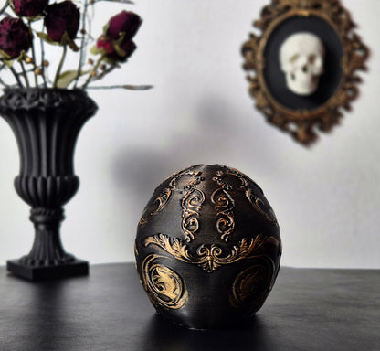 Gothic Baroque Victorian Filigree Skull Replica, Black Human Skull, White Skull, Gold Skull, Silver Skull, Gift for Goth, 3D-PRINTED