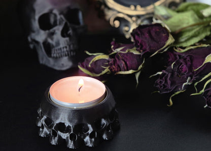 Gothic Tea Light Candle Holder "13 Skulls", Skull Candle Holder, Gothic Skull Tealight Candle Holder, Goth Gift, 3D-PRINTED