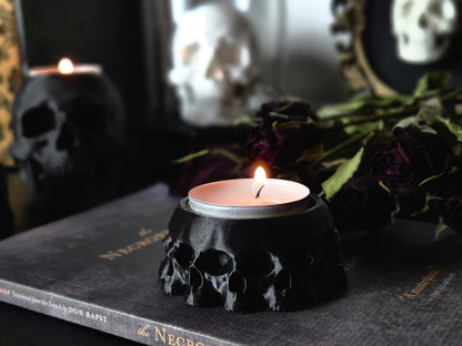 Gothic Tea Light Candle Holder "13 Skulls", Skull Candle Holder, Gothic Skull Tealight Candle Holder, Goth Gift, 3D-PRINTED