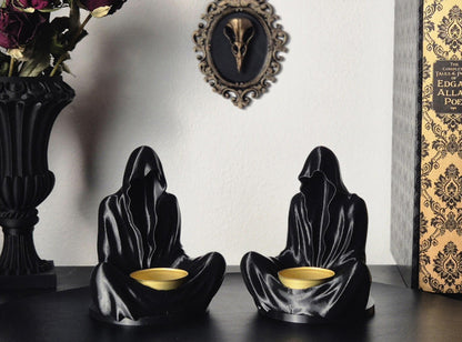 Gothic Tea Light Candle Holder "Ghost", Ghost Candle Holder, Sorcerer Tealight Candle Holder, 3D-PRINTED