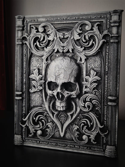 Baroque Skull Wall Plaque, Blackened Gold Wall Frame, Gothic Gallery Wall, Gothic Wall, Skull Gothic Victorian Wall Art, 3D-PRINTED