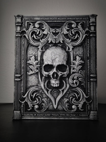 Baroque Skull Wall Plaque, Blackened Gold Wall Frame, Gothic Gallery Wall, Gothic Wall, Skull Gothic Victorian Wall Art, 3D-PRINTED