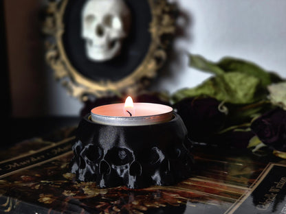 Gothic Tea Light Candle Holder "13 Skulls", Skull Candle Holder, Gothic Skull Tealight Candle Holder, Goth Gift, 3D-PRINTED