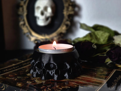 Gothic Tea Light Candle Holder "13 Skulls"