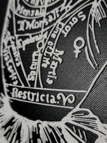 3D Print "Palmistry Chart"/ Witchy Wall Hangings, Occult Wall Art, Gothic Victorian Wall Art, Gift for Witch, Gift for Goth