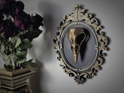 Gothic Victorian Raven Skull Frame "Gabriel", 3D-PRINTED