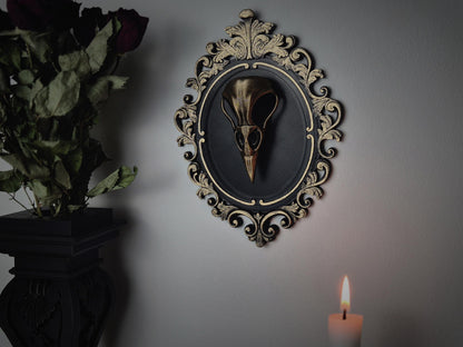 Gothic Victorian Raven Skull Frame "Gabriel", 3D-PRINTED