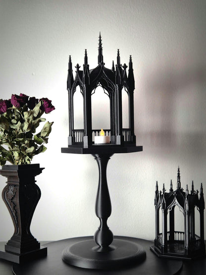 Gothic Tealight Holder "Tristessa" with Detachable Stand