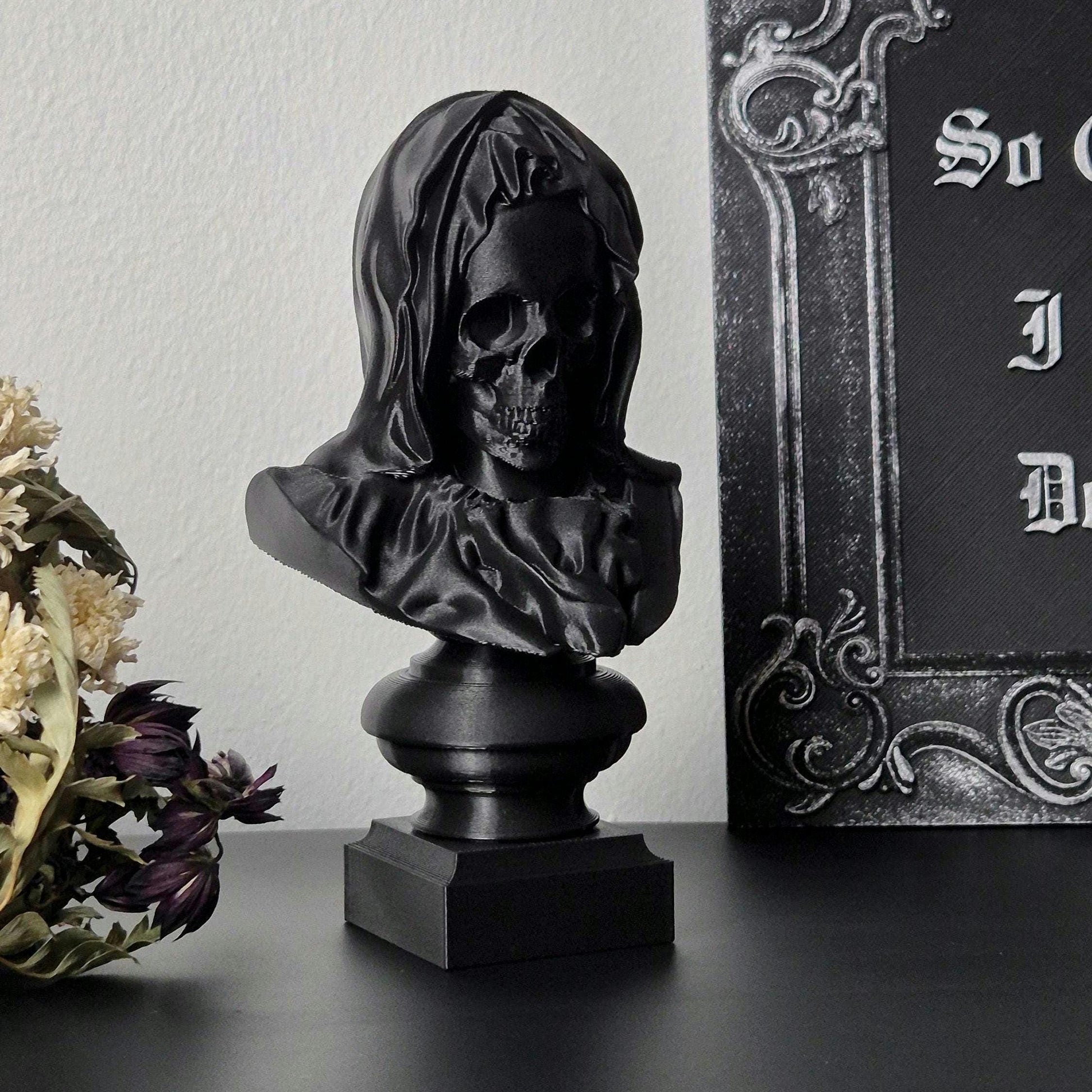 Santa Muerte Bust Sculpture