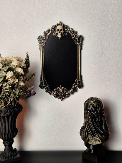 Gothic Victorian Human Skull Photo Frame, Macabre Frame, Gothic Wall Decor, Baroque Wall Art, Goth Wall Gallery, Goth Gift, 3D-PRINTED