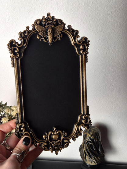 Gothic Victorian Death Moth Photo Frame, Macabre Frame, Gothic Wall Decor, Baroque Wall Art, Goth Wall Gallery, Goth Gift, 3D-PRINTED