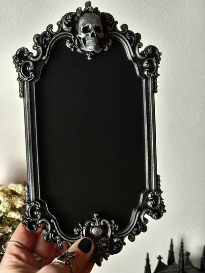 Gothic Victorian Human Skull Photo Frame, Macabre Frame, Gothic Wall Decor, Baroque Wall Art, Goth Wall Gallery, Goth Gift, 3D-PRINTED
