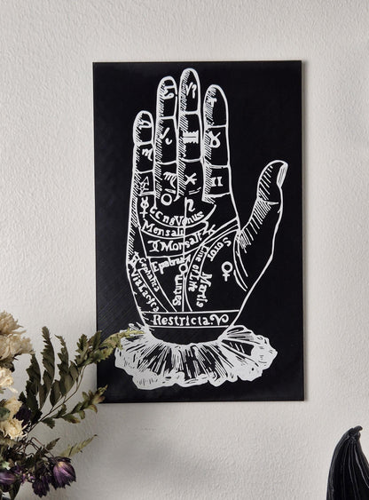 3D Print "Palmistry Chart"/ Witchy Wall Hangings, Occult Wall Art, Gothic Victorian Wall Art, Gift for Witch, Gift for Goth