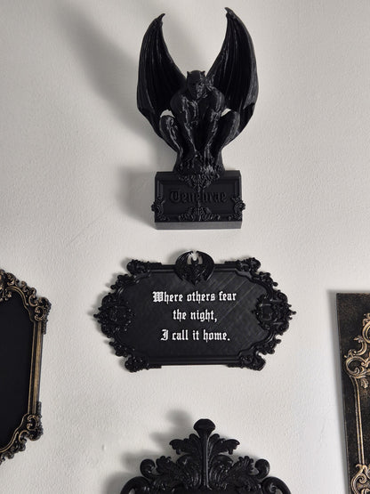Gothic Wall Art, Vampire Wall Plaque "Gothic Home", Wall Sign, Gothic Victorian Wall Art, Gothic Gallery Wall, Gothic Wall, 3D-PRINTED