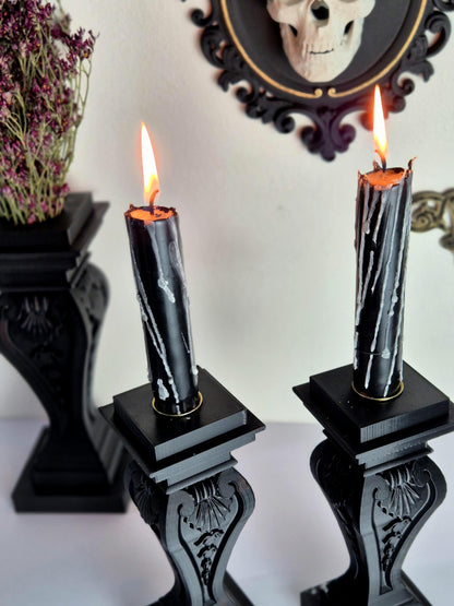 Gothic Candle Holder, 3D Printed Decor, Dark Victorian Home Accent, Witchy Candle Stand, Nocturne’s Embrace