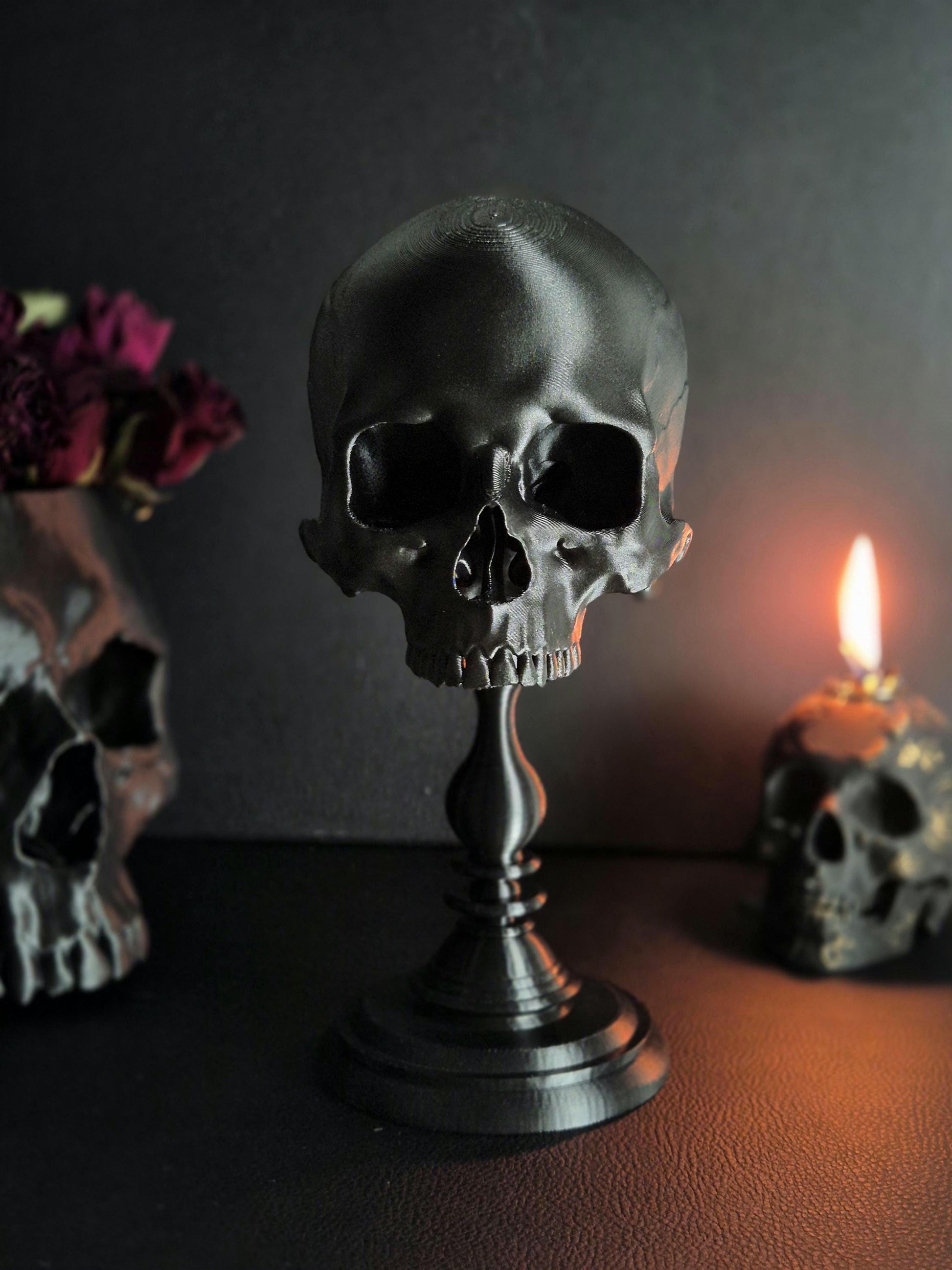 Realistic Human Skull, Skull Replica with Detachable Plinth, 3D-PRINTED
