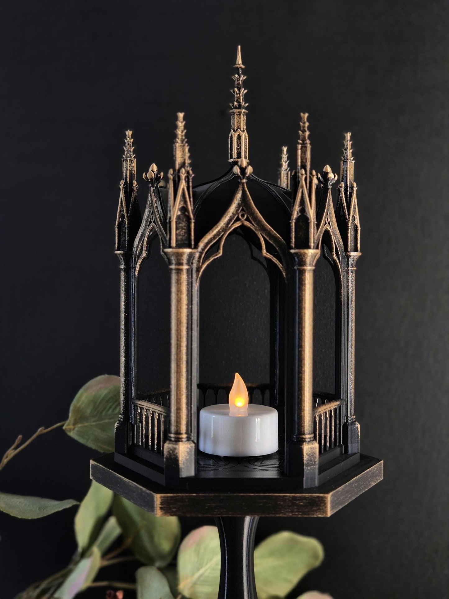 Gothic Tealight Holder "Tristessa" with Detachable Stand
