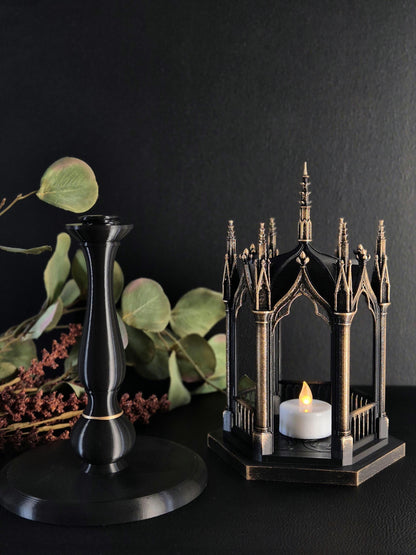 Gothic Tealight Holder "Tristessa" with Detachable Stand