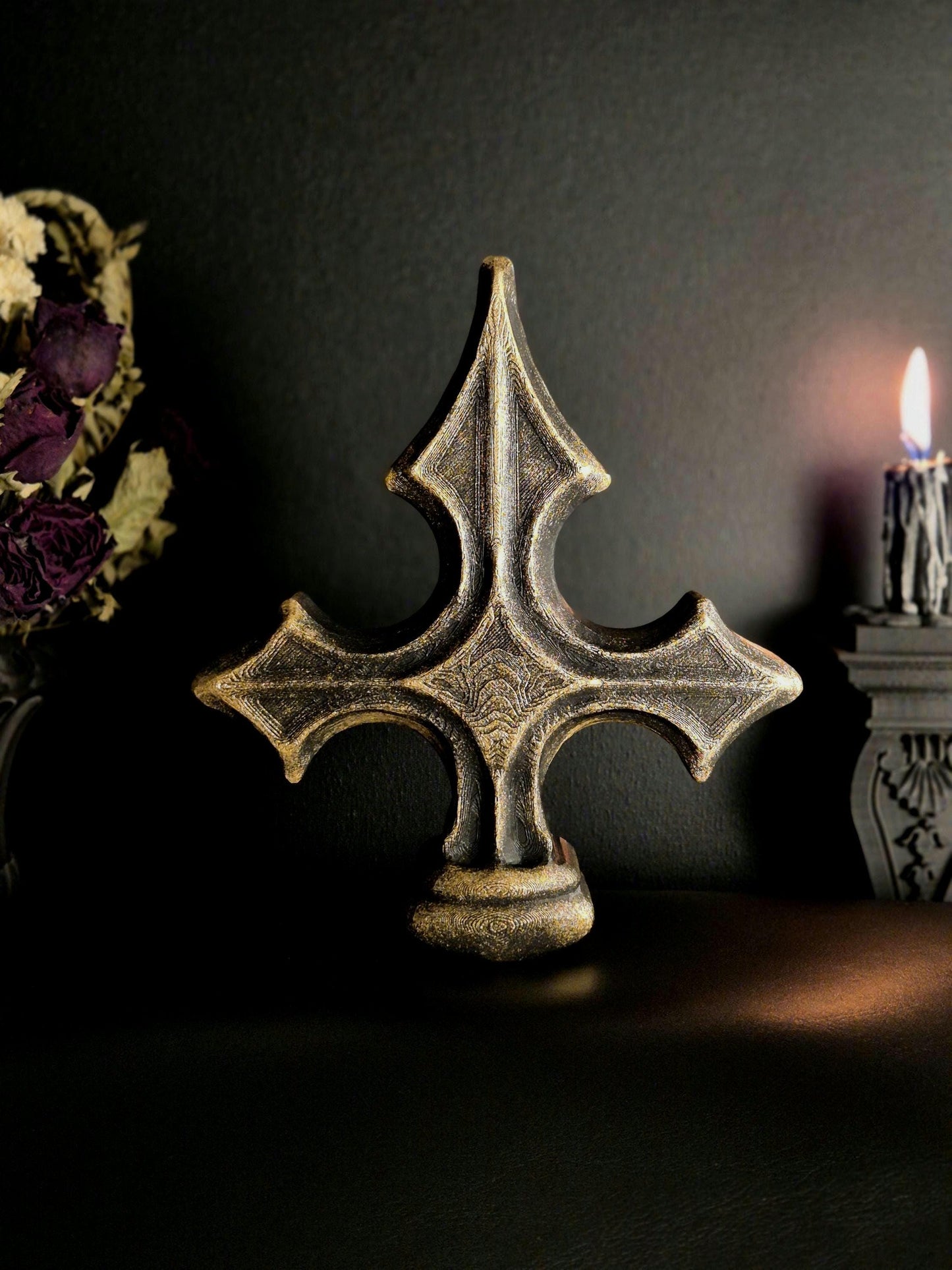 Gothic Cross Wall or Shelf Decor